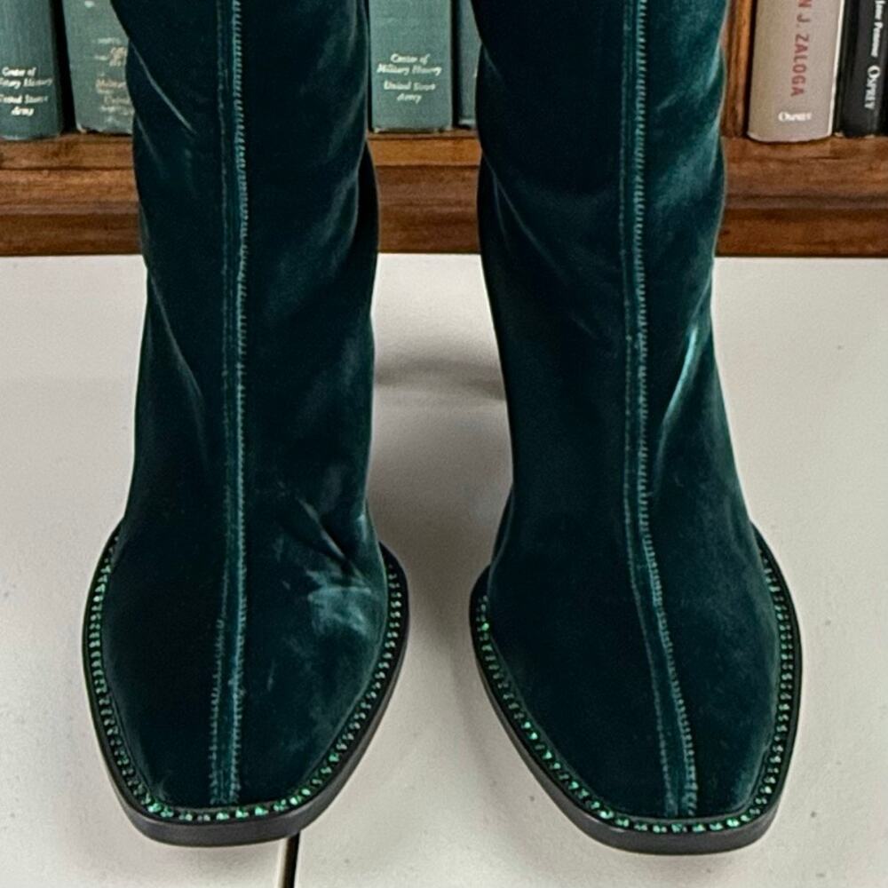 NWOT Tamara Mellon Eclipse 75 Velvet Over The Knee Square Toe 39 or 8-8.5 Boot - Picture 6 of 9